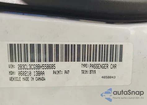 2011 Dodge Charger из США, поврежденный, VIN 2B3CL3CG9BH558685